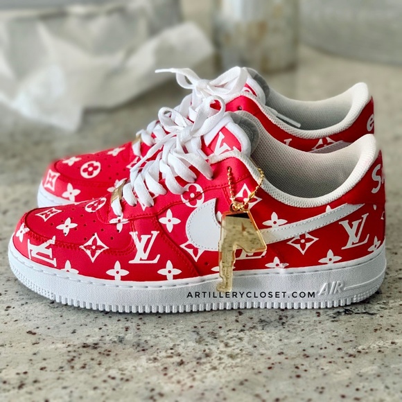 Nike Shoes Air Force One Supreme X Lv Custom Sneaker Poshmark Nike Air Force One Supreme X Lv Custom
